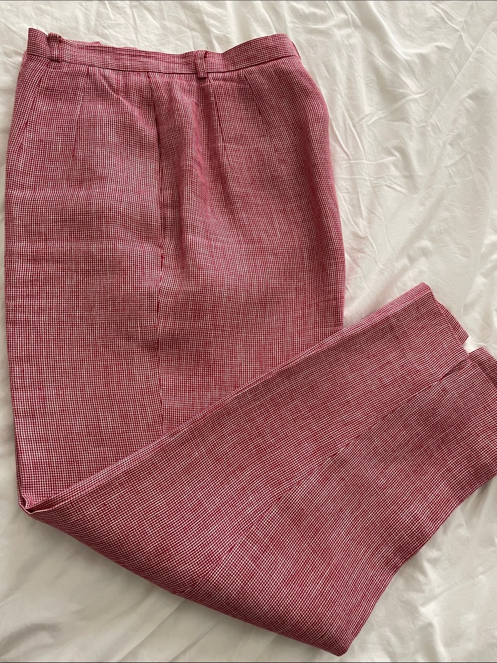 Talbots Red Micro-Houndstooth Dress Pants size 8